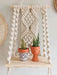 Bohemian Macrame Storage Shelf with Elegant Tassels - Handcrafted Decor for Stylish Spaces