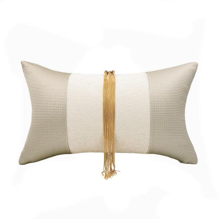 Elegant Gold Striped Cotton Cushion Cover 30x50cm