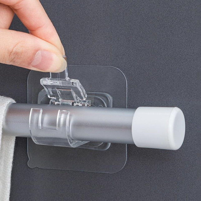 Heavy-Duty Waterproof Curtain Rod Brackets with Easy Peel-and-Stick Installation