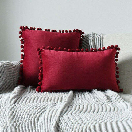 Luxurious Velvet Pillowcases with Whimsical Pom Pom Details - Ultimate Comfort and Charm