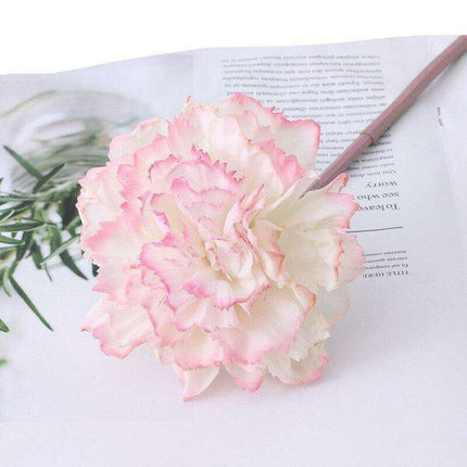 Silk Carnation Floral Arrangement - 10-Stem Bouquet for Celebrating Teachers and Mothers