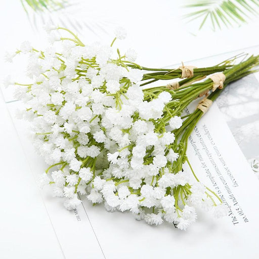 Elegant White Baby's Breath Flower Bouquet - Lifelike Handcrafted Gypsophila Arrangement