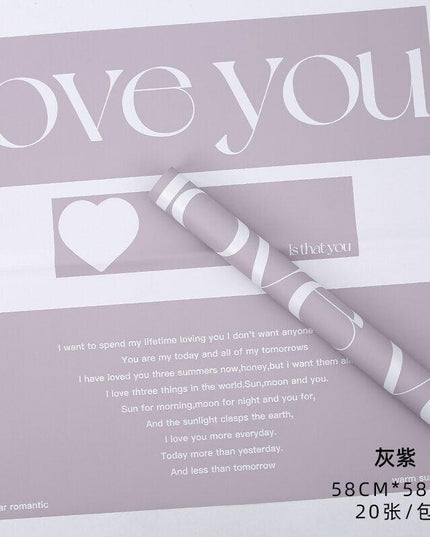 Elegant Floral Wrap with English Letter Design - Waterproof Bouquet Enhancer