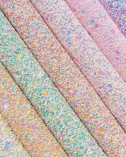 Sparkling Chunky Glitter Faux Leather Craft Sheets - A4 Size for Stunning DIY Projects