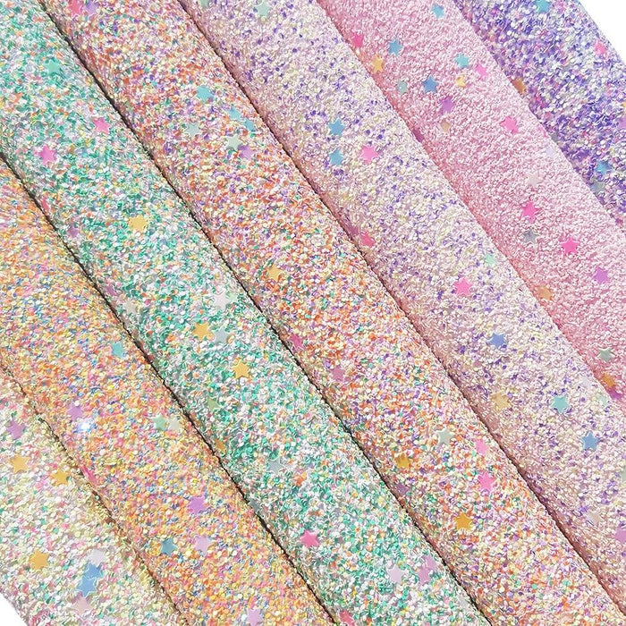 Chunky Glitter Faux Leather Sheets - A4 Size for Creative DIY Projects