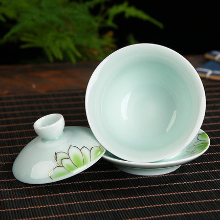 Elegant Floral KungFu Porcelain Teacups Set - Elevate Your Tea Time Experience