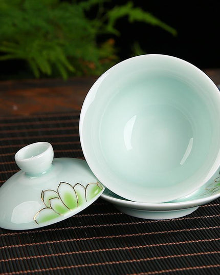 Elegant Floral KungFu Porcelain Teacups Set - Elevate Your Tea Time Experience