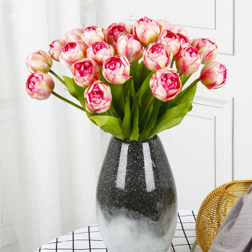 6-Piece Real Touch Silk Tulip Bouquet for Elegant Decor