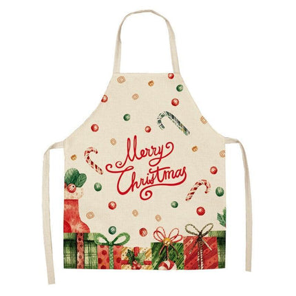 Merry Christmas Linen Cooking Apron - Essential Festive Attire & Gift Idea