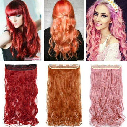 LuxeLocks 24" Curly Vibrant Synthetic Hair Extension - Effortless Glamour and Versatile Styling