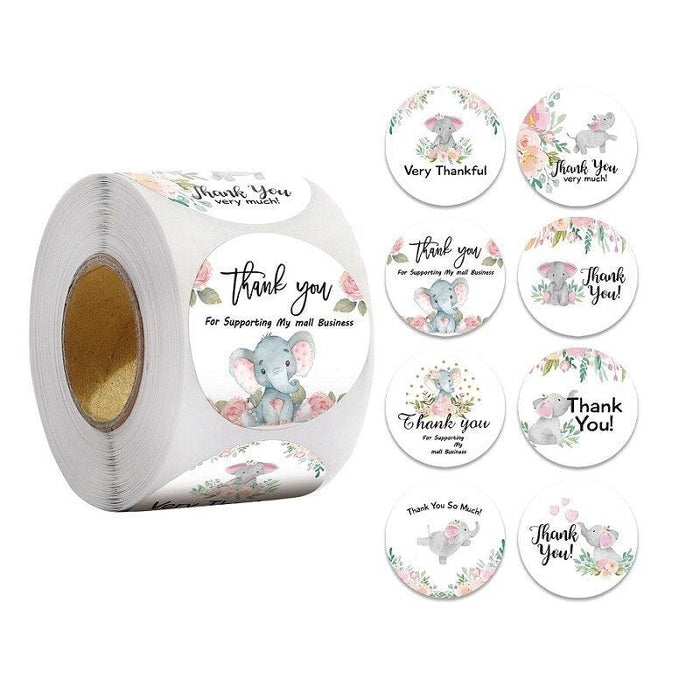Colorful Festive Adhesive Labels - Pack of 500 Stickers for Gift Bags