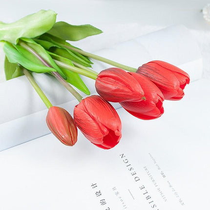 Elegant Silicone Tulip Collection: 5 Realistic Artificial Flowers for Timeless Decor