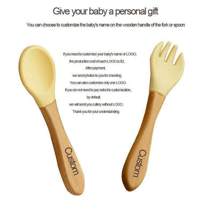 Sheepishly Elegant Bamboo Baby Feeding Bowl Set with Silicone Suction Cup