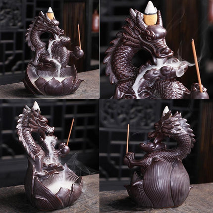 Tranquil Mountain River Backflow Incense Fountain with 100 Aromatic Cones