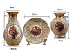 European Style 3-Piece Ceramic Vase Set for Dried Flower Arrangement with 3D Stereoscopic Design
