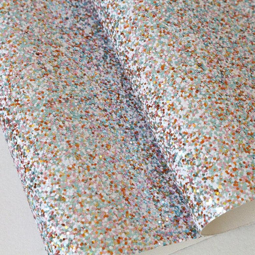 Vibrant Multicoloured Chunky Glitter Fabric for Creative DIY Projects