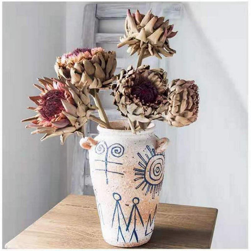 Exotic Botanical Charm: Protea Cynaroides Dried Flower Bunch for Stylish Home Decor