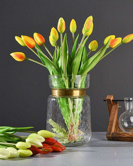 Timeless Tulip Charm Set: Luxe Artificial Tulip Blooms for Elegant Home Styling