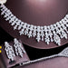 Luxurious White Gold Bridal Jewelry Set with Glamorous Tassel Design