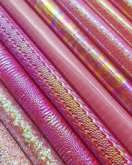 Shimmering Red Chunky Glitter Craft Fabric Sheets - A4 Size for DIY Projects