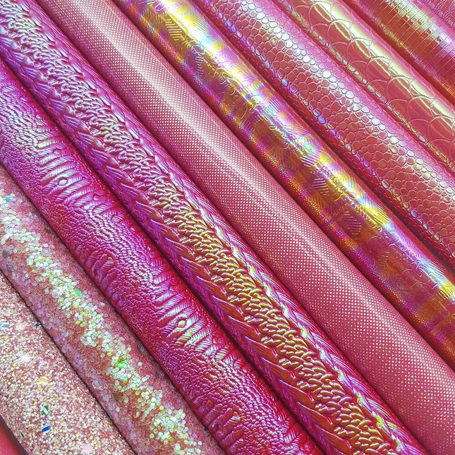 Shimmering Red Chunky Glitter Craft Fabric Sheets - A4 Size for DIY Projects
