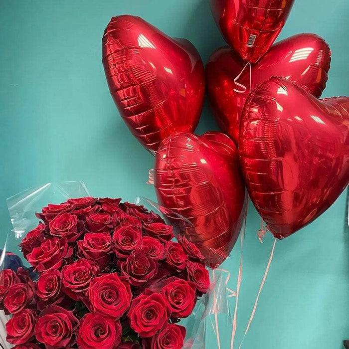 Romantic Hearts Helium Balloon Bundle for Memorable Occasions