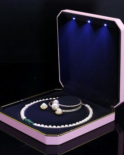 LED Jewelry Display Organizer Box for Elegant Showcase