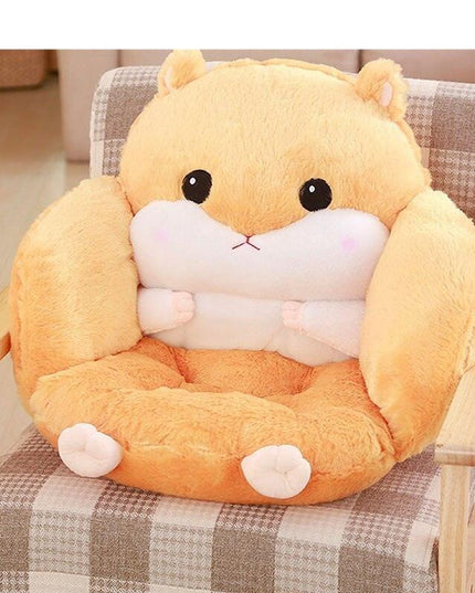 Charming Hamster-Themed Lumbar Support Pillow for Office Comfort