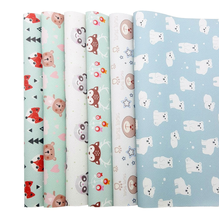 Luxury Cartoon Print Bow Faux Leather Sheets for Chic DIY Creations