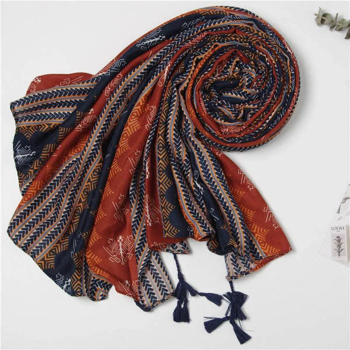 Luxurious Blue Porcelain Cashmere Blend Shawl - The Perfect Accessory for Any Occasion