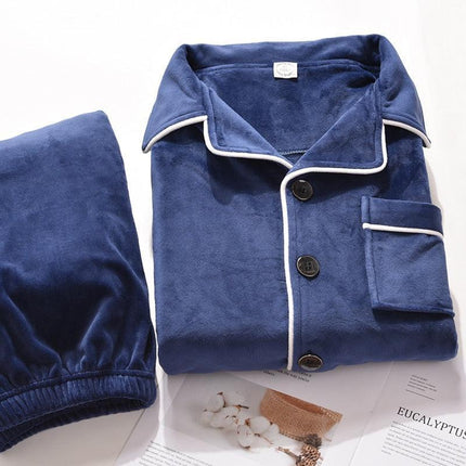 Cozy Men's Coral Fleece Winter Pajama Set