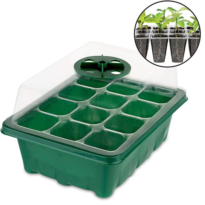 5-Pack Plastic Nursery Pot Seedling Starter Kit with Tray and Lids