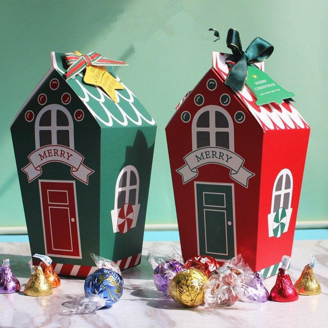 Christmas Cheer: Santa's Whimsical Candy Cottage Décor and Gift Box Set