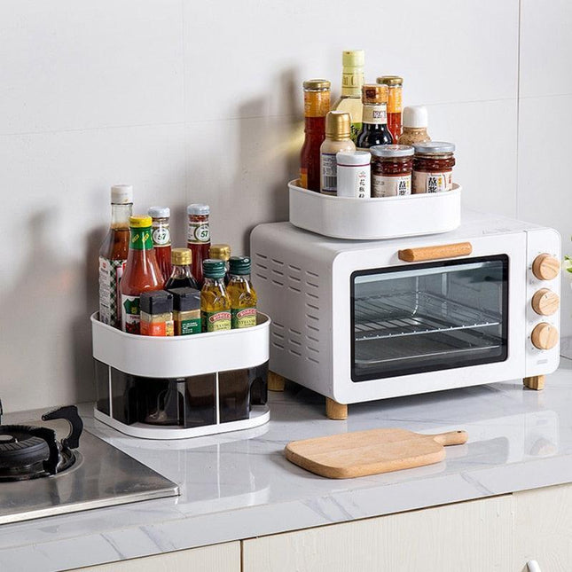 Versatile 360° Rotating Storage Organizer for Makeup and Kitchen with Ample Capacity