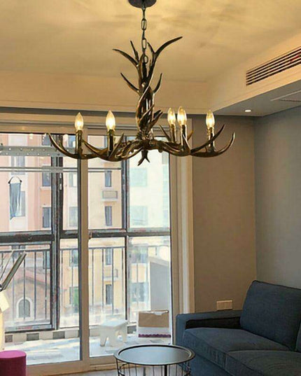 Majestic Handcrafted Deer Antler Resin Lighting Fixture - Timeless Luxury