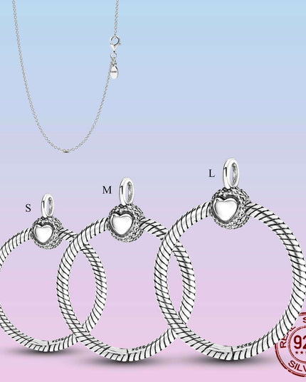 Elegant Customizable 925 Silver O Pendant Necklace for Women - Essential Minimalist Accessory