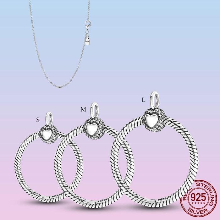 925 Silver O Pendant Necklace - Customizable Minimalist Jewelry for Her