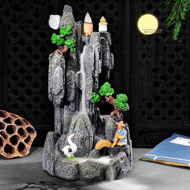 Tranquil Waters Zen Aroma Fountain with 20 Backflow Incense Cones