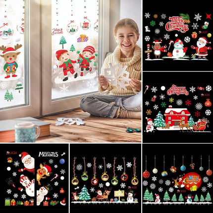 Festive Holiday Celebration Sticker Set: Christmas & New Year Wall and Window Decor