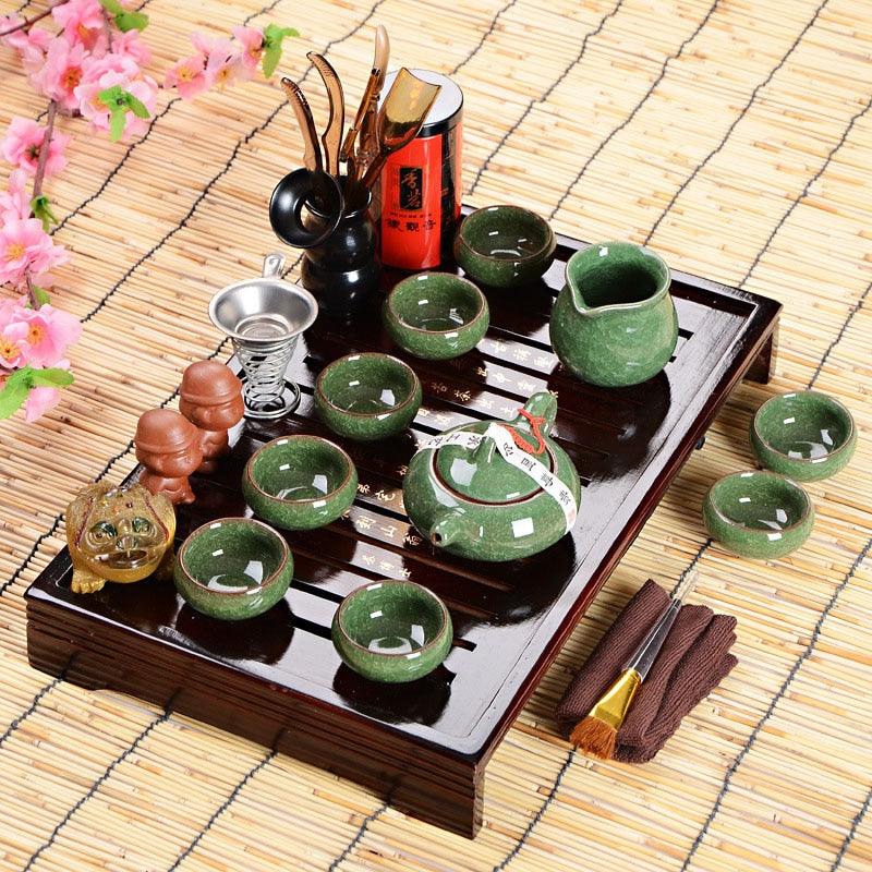 Fathers Day Gift Idea Kung Fu Tea Set Drinkware Chinese Tea Ceremony with Tea Table Over Eight-piece Set High-end Gift-Kitchen & Dining›Tabletop›Serveware›Coffee Makers & Teapots-Très Elite-2-Très Elite