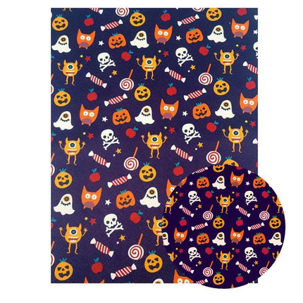 Halloween Themed PU Leather Craft Sheets - Essential for Spooky DIY Projects 🎃