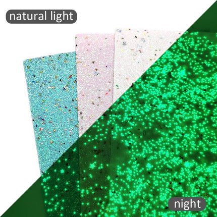 Luminous Sparkle Chunky Glitter Faux Leather Fabric - Crafting Magic