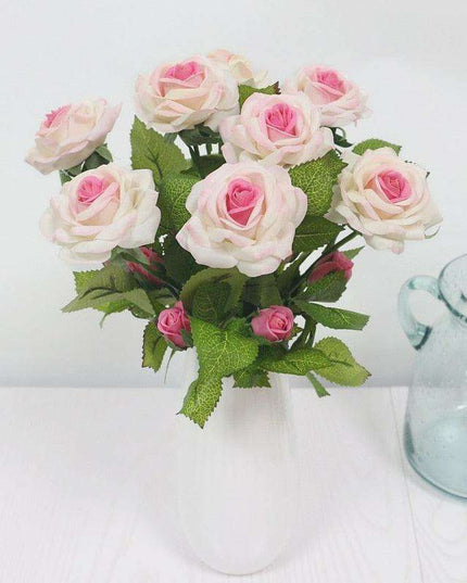 Eternal Elegance: Stunning Handcrafted Faux Latex Rose Branch for Timeless Décor