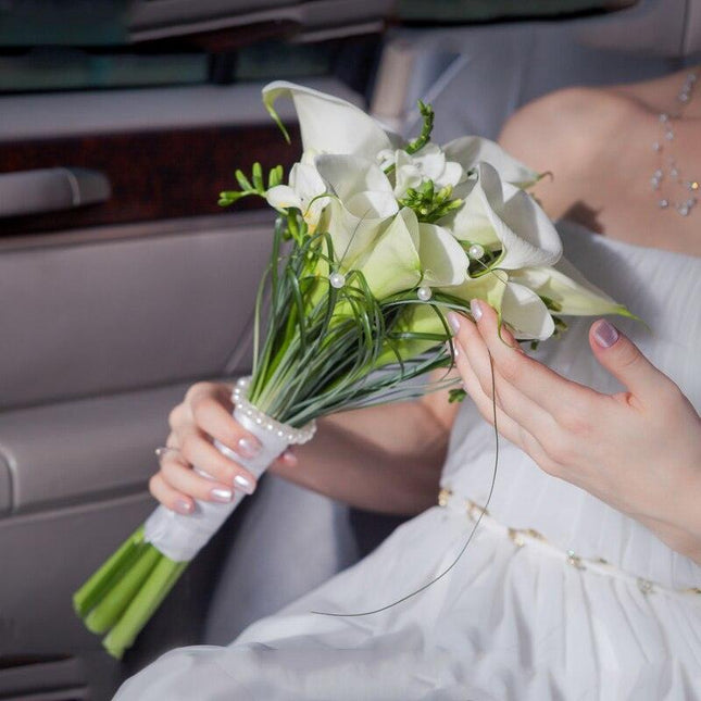 Chic Set of 5 Lifespan PU Calla Lily Stems - 65cm Realistic Artificial Flowers