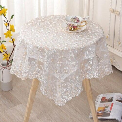Sophisticated Lace Table Cover - Beautifully Embroidered Home Accent for Elegant Entertaining