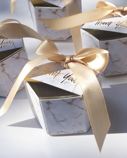 Elegant Marbled Candy Favor Boxes: Chic Gifts for Memorable Celebrations