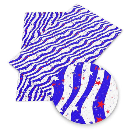 Patriotic Faux Leather Crafting Material - 20*33cm