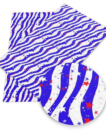 Patriotic Faux Leather Crafting Material - 20*33cm