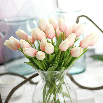 31-Piece Lifelike Real Touch Tulip Arrangement for Weddings and Home Decoration