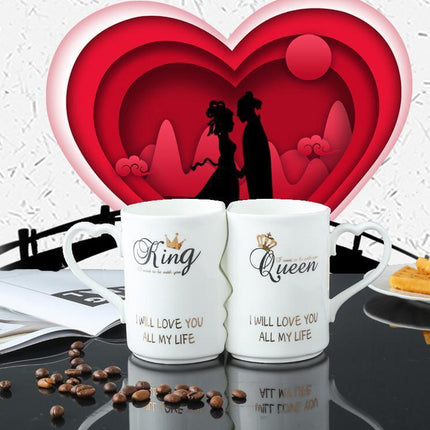 Romantic Ceramic Lovebird Mug Duo - A Perfect Gift for Couples
